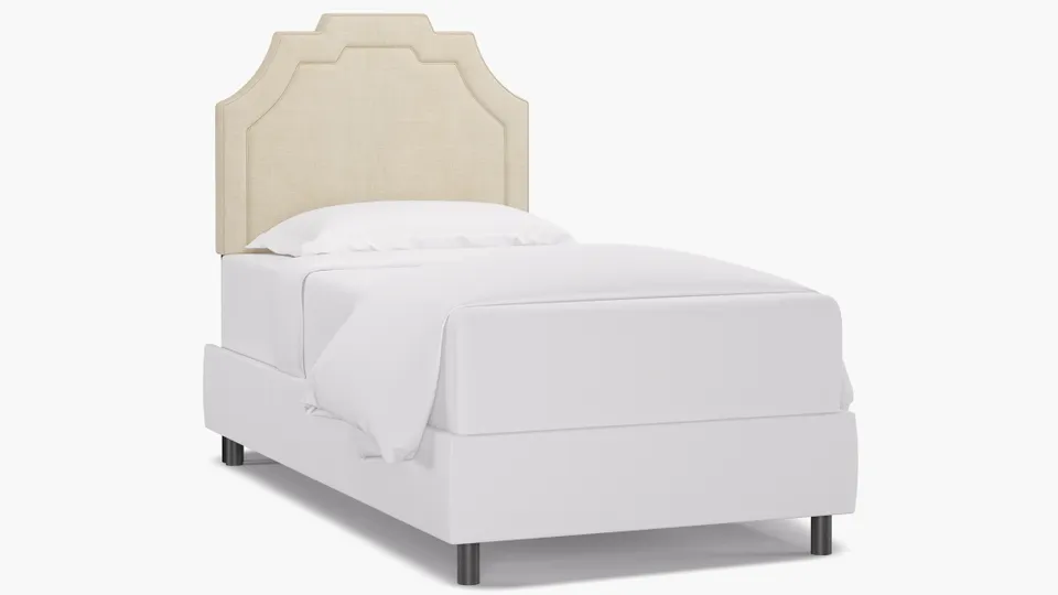 Art Deco Headboard, Talc Everyday Linen, Twin