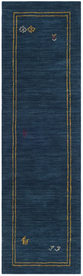 Arlo Home Hand Loomed Area Rug, HIM588A, Blue/Multi,  2' 3" X 8'