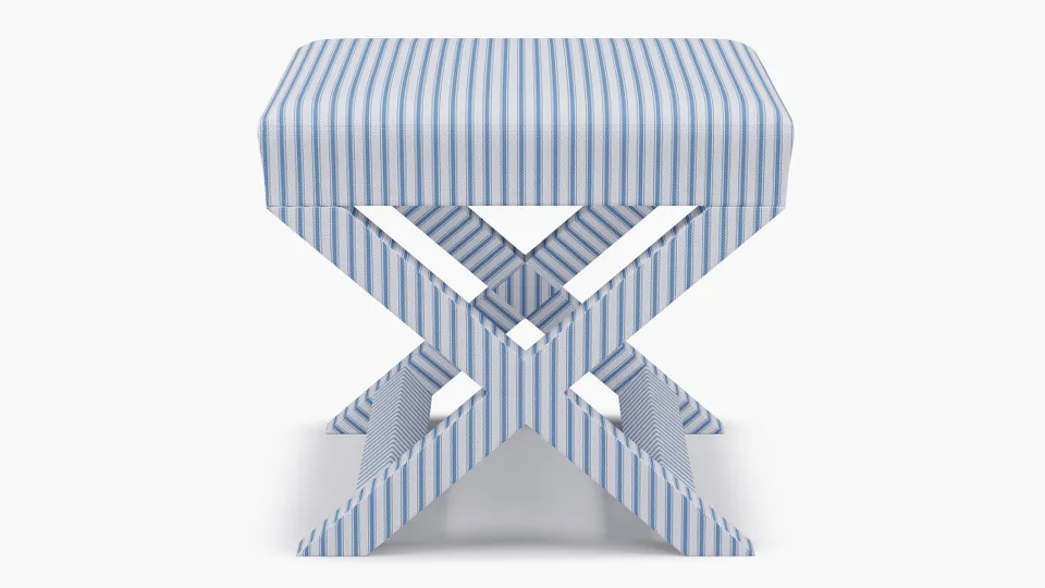 X Bench, Cornflower Classic Ticking Stripe