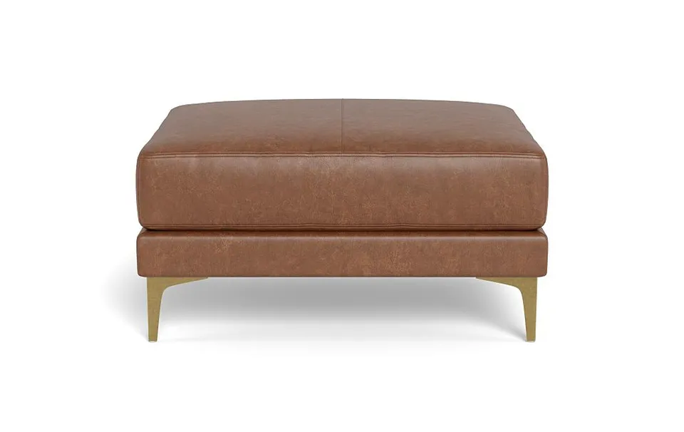 Gaby Rectangular Leather Ottoman
