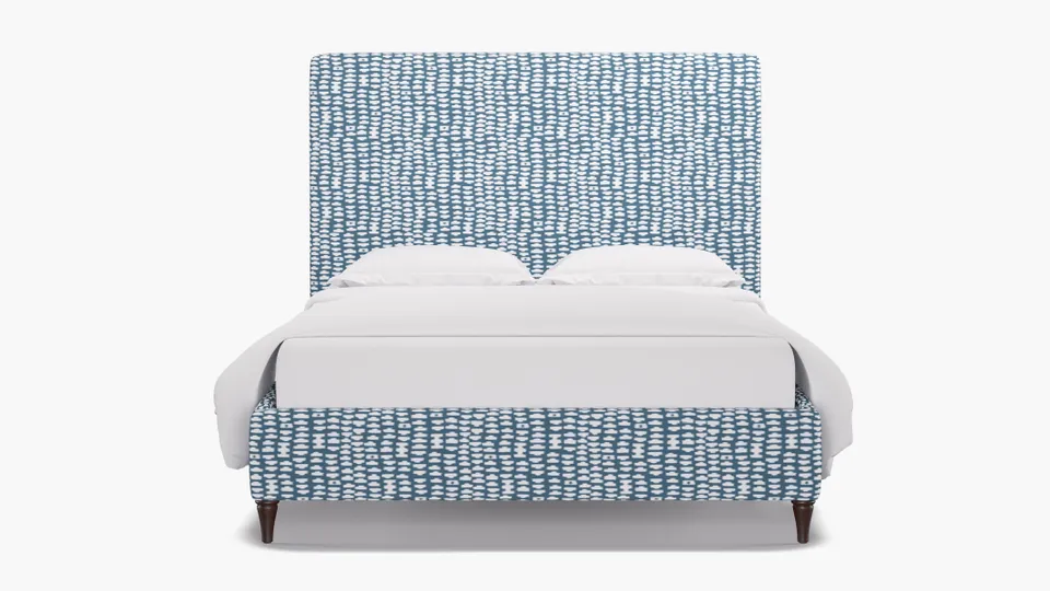 Classic Bed, Dusty Blue Odalisque, Espresso Decorative Tapered Leg, Full