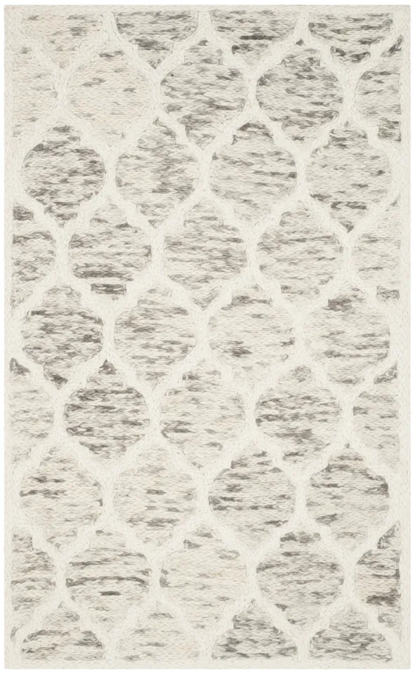 Arlo Home Hand Loomed Area Rug, HIM121A, Grey/Ivory,  3' X 5'