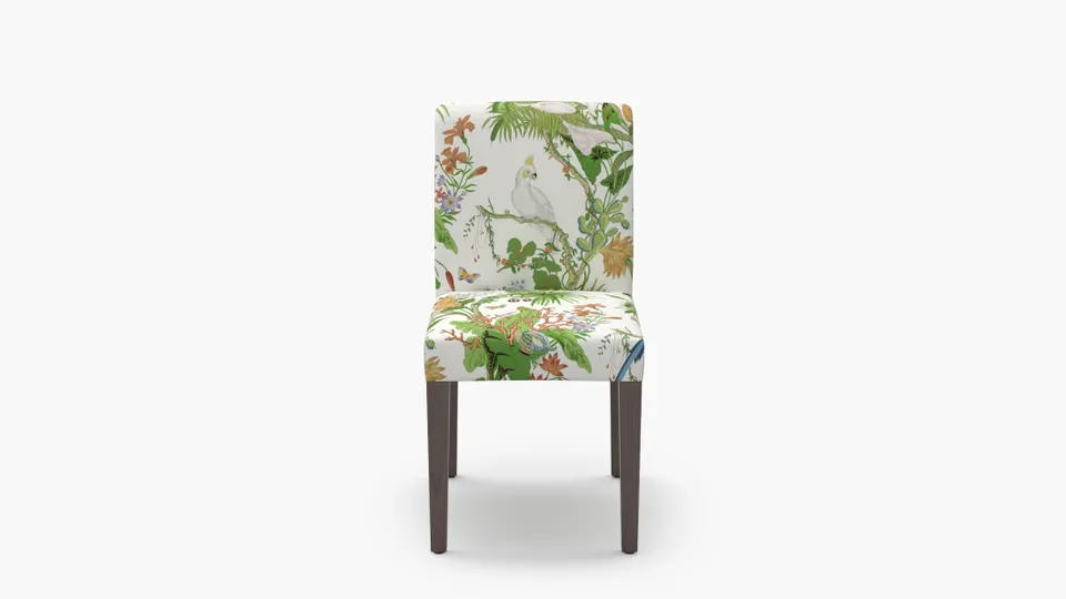 Signature Dining Chair, White Cinque Terra, Espresso Square Tapered Leg