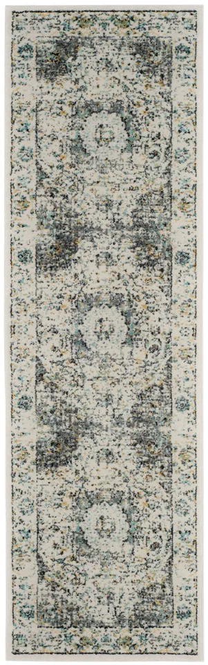 Arlo Home Woven Area Rug, EVK220B, Grey/Gold,  2' 2" X 11'