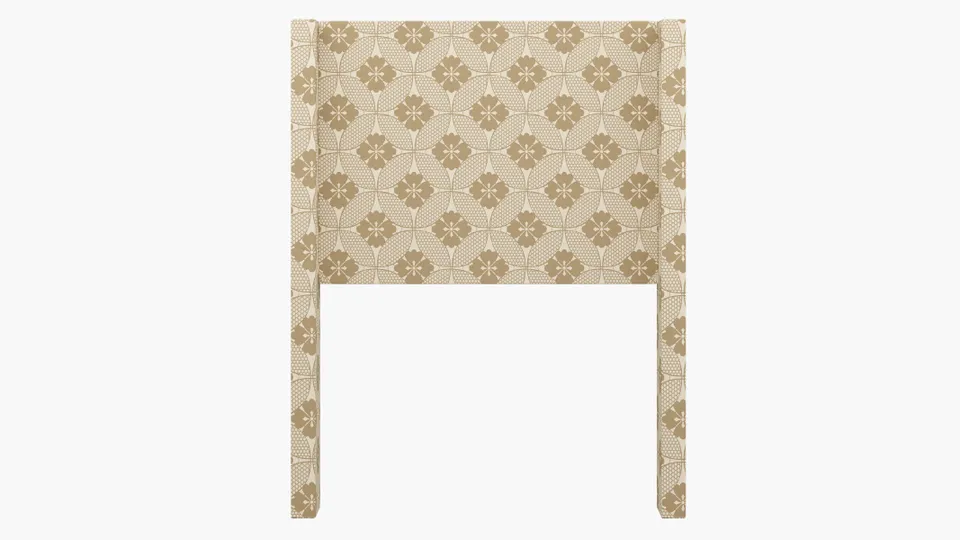 Modern Wingback Headboard, Rattan Solaire, Twin