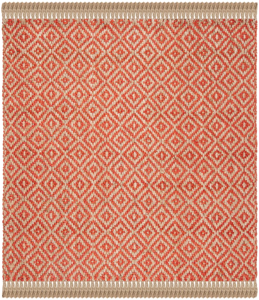 Arlo Home Hand Woven Area Rug, NF266G, Fuchsia/Natural,  6' X 6' Square