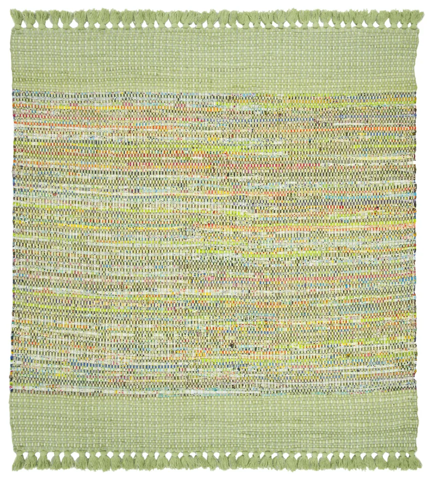 Arlo Home Hand Woven Area Rug, MTK972G, Green/Multi,  6' X 6' Square