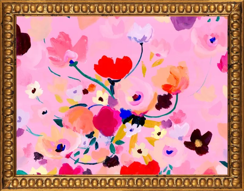 Pink Posey by KT Smail for Artfully Walls