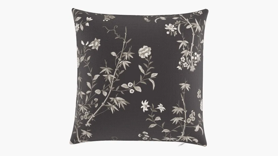 Throw Pillow 18", Black Bamboo Garden, 18" x 18"