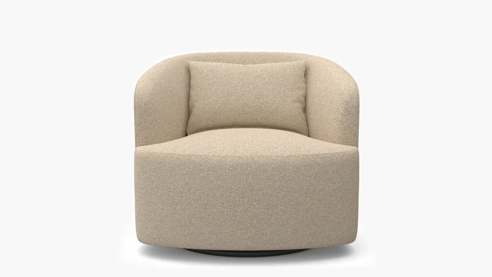 Deco Swivel Chair, Buff Boucle