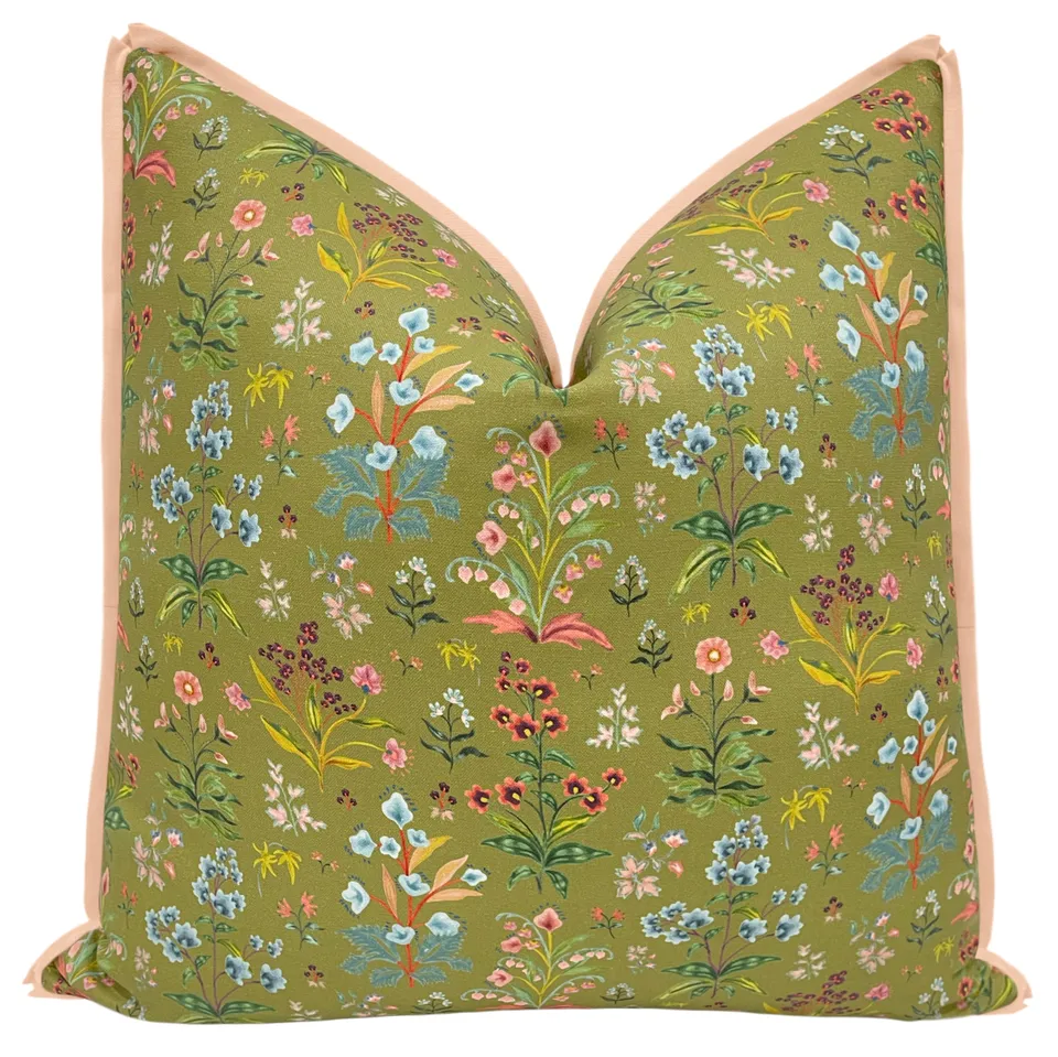 OCS X LDC II | ELLISTON HOUSE : MEADOW MULTI // LEAF + CLASSIC LINEN // CAMEO - 24" X 24" / CORDING