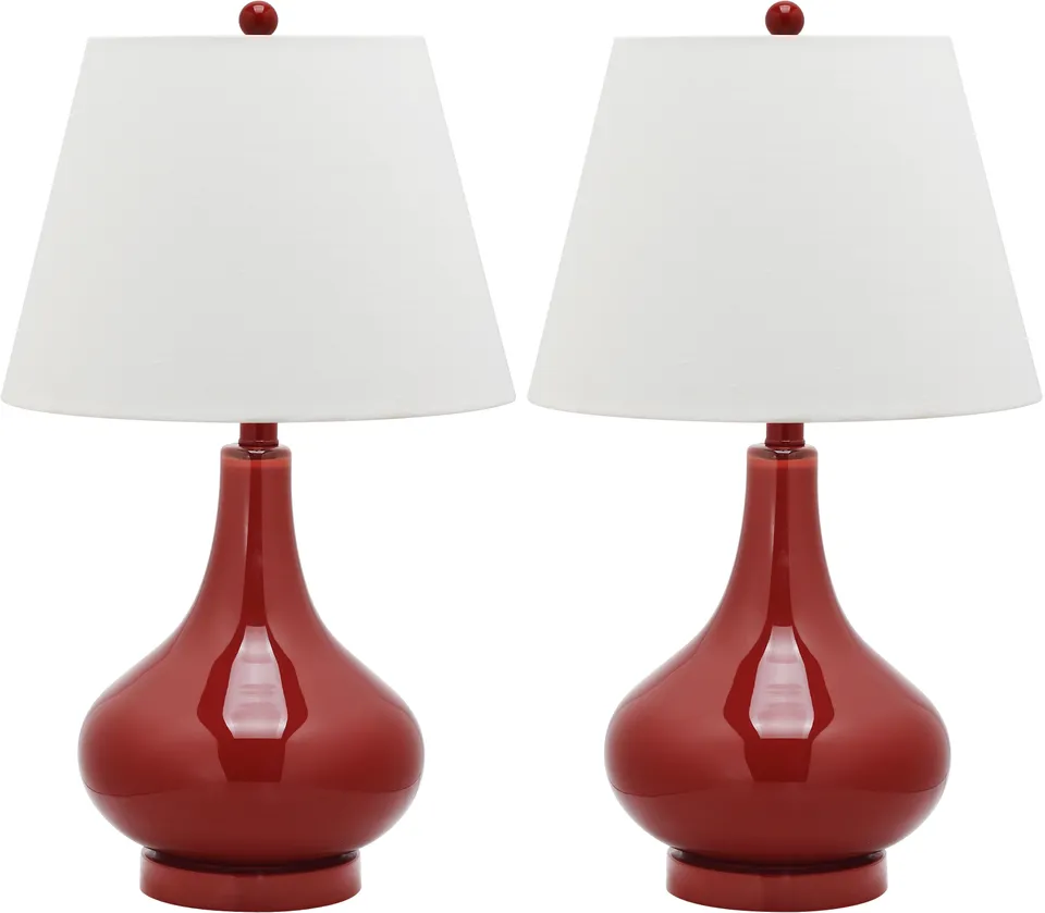 Amy Gourd 26" Table Lamp, Set Of 2 - Red