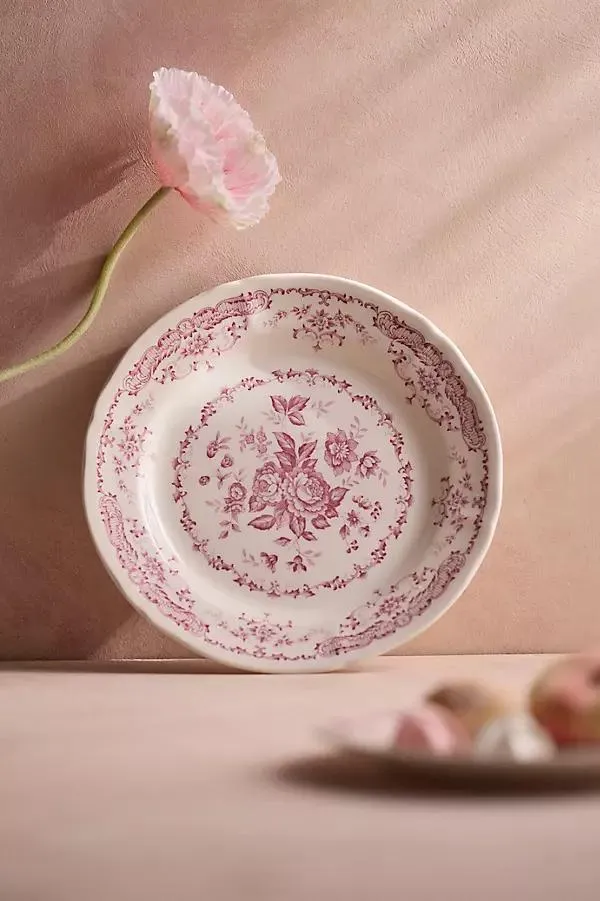 Pink Floral Dinner Plate