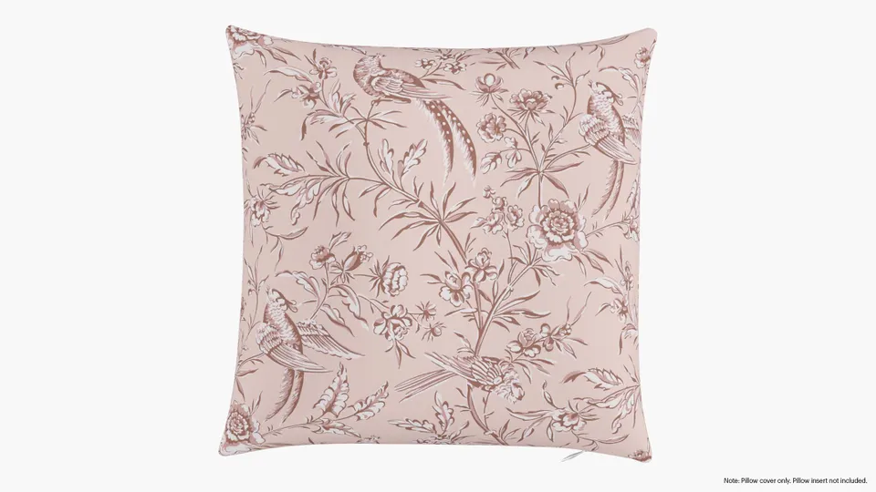 Throw Pillow Cover 18", Blush Aviary, 18" x 18"
