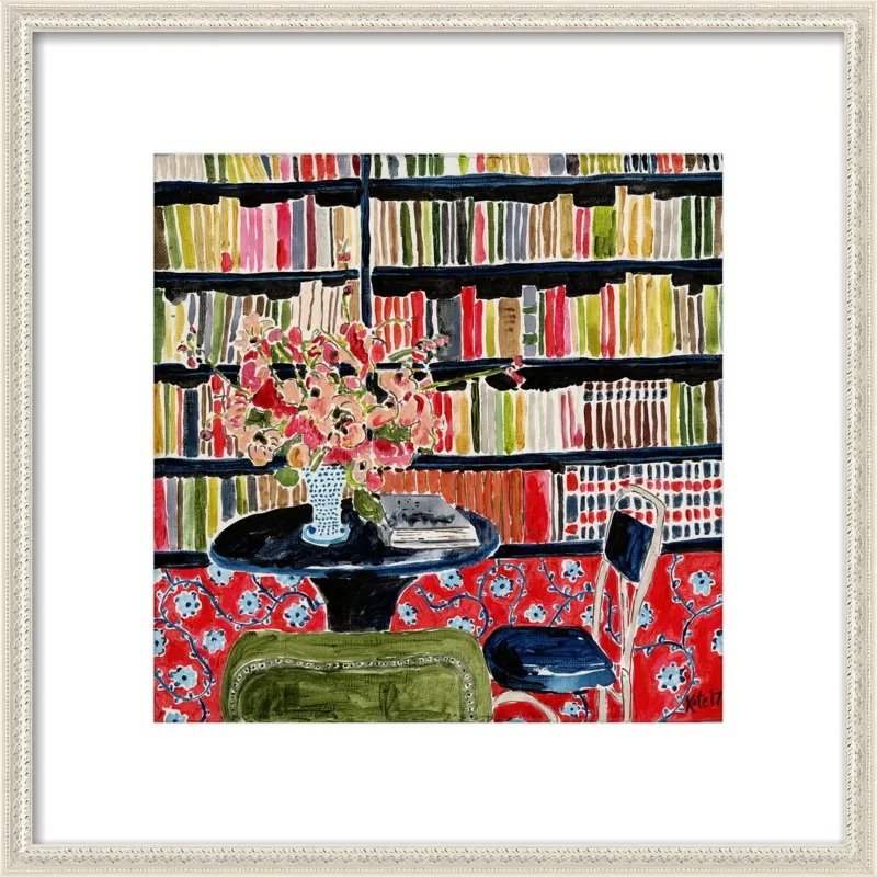 Books with Flowers by Kate Lewis for Artfully Walls