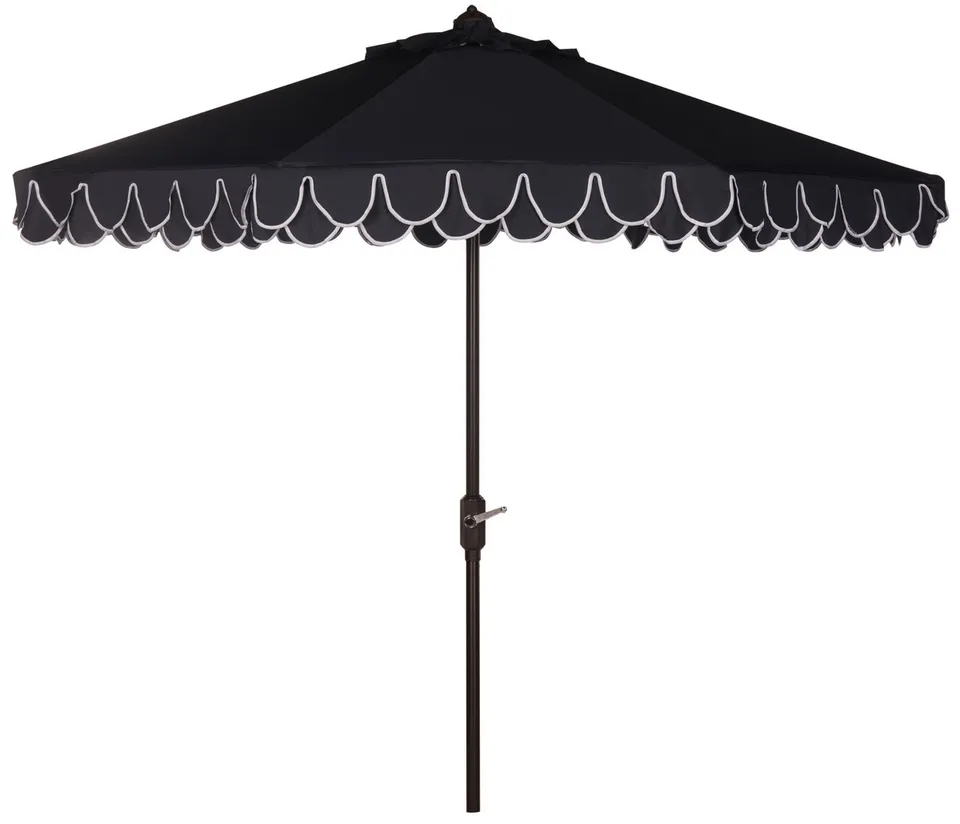 Elegant Valance 11 Foot Umbrella - Navy/White