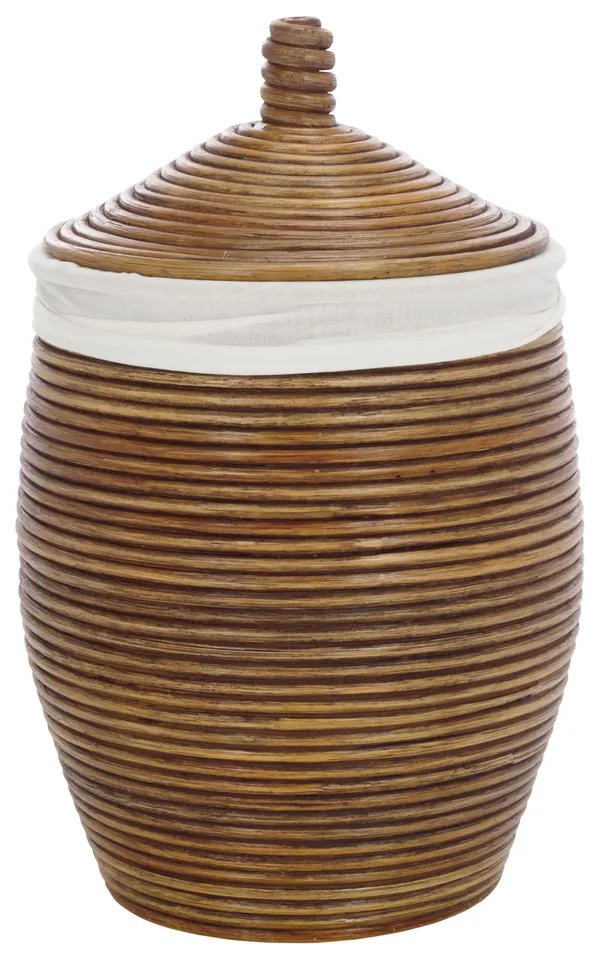 Mikkel Laundry Basket - White / Honey Brown Wash