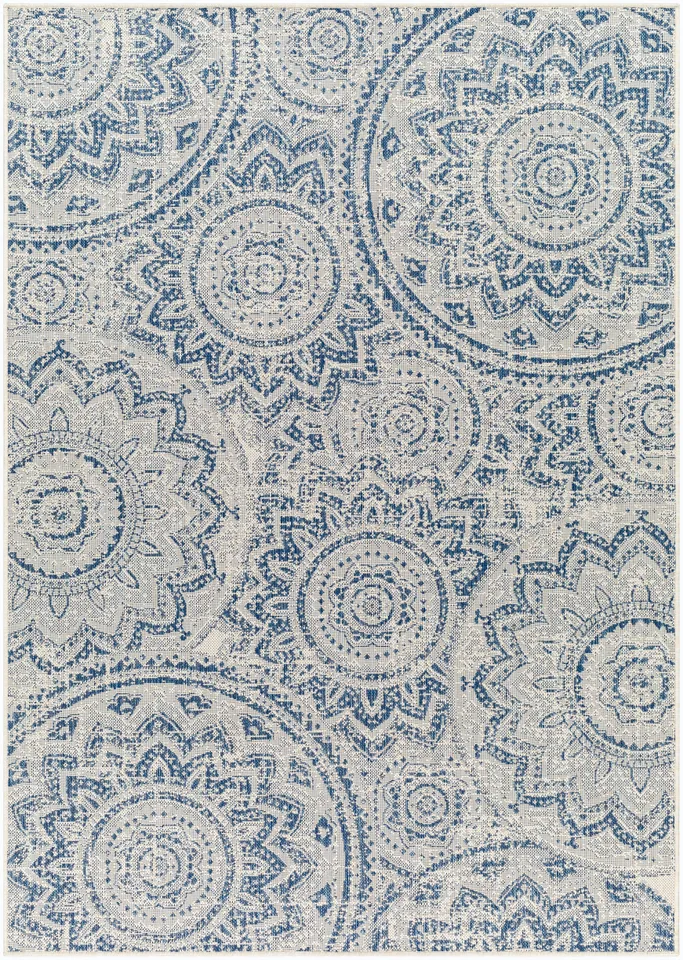Ravello Gray Outdoor 7'10" x 10' Machine Woven Rug