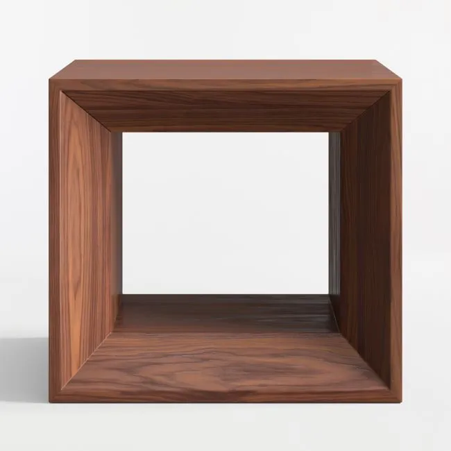 Vernon Walnut Wood 24" Rectangular Storage End Table
