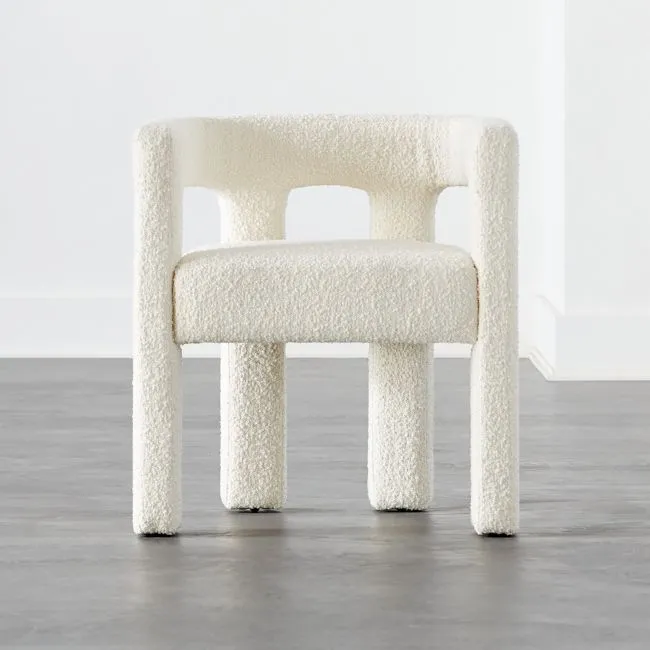 Stature Ivory Boucle Dining Armchair Set of 4
