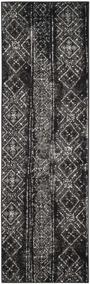 Arlo Home Woven Area Rug, ADR111C, Black/Silver,  2' 6" X 12'