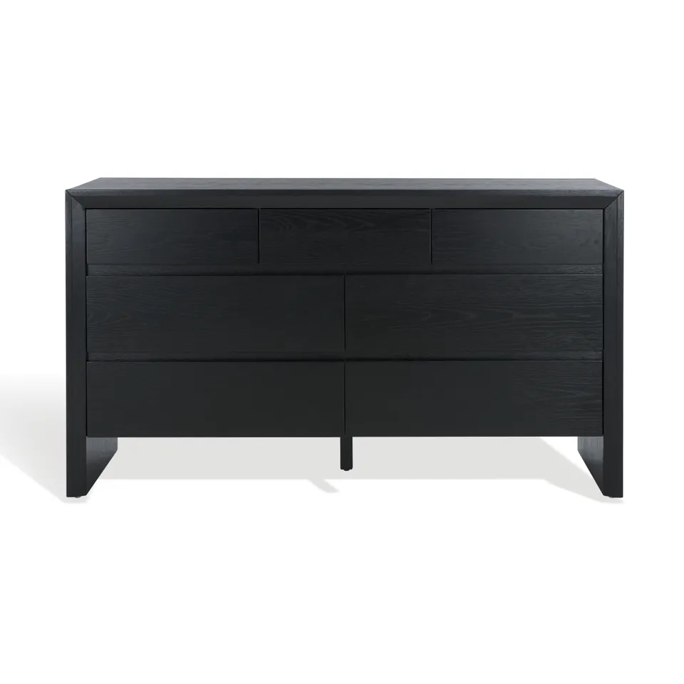 Darnell Wood 7 Drawer Dresser - Black