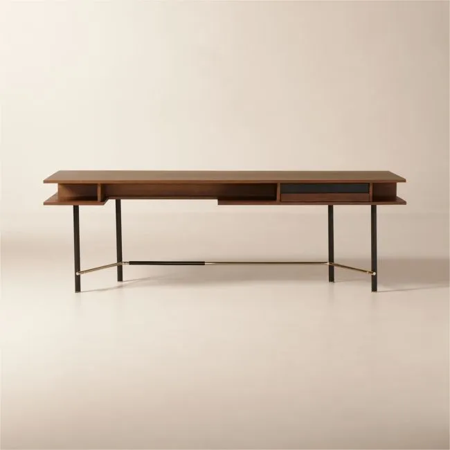 Portofino 87" Walnut Wood Desk by Gianfranco Frattini