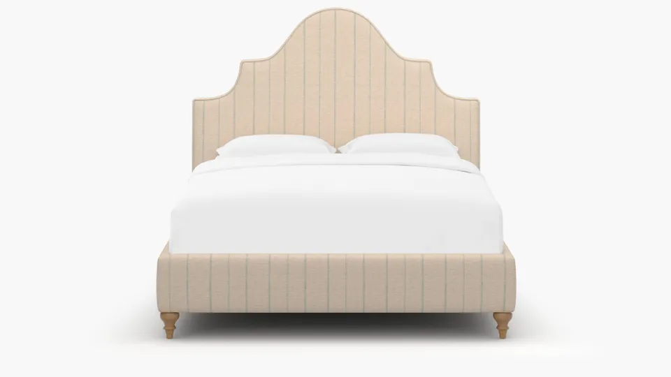 Statement Bed, Sky Felix, Natural Traditional Turned Leg, Queen