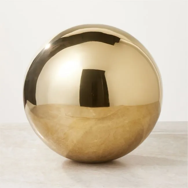 Nix Champagne Gold Decorative Orb 12"