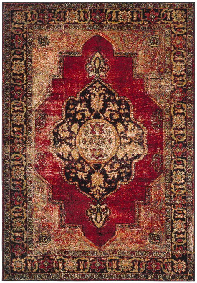 Arlo Home Woven Area Rug, VTH219A, Red/Multi,  5' 3" X 7' 6"