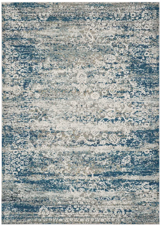 Arlo Home Woven Area Rug, ARA156B, Blue/Cream,  5' 1" X 7' 6"