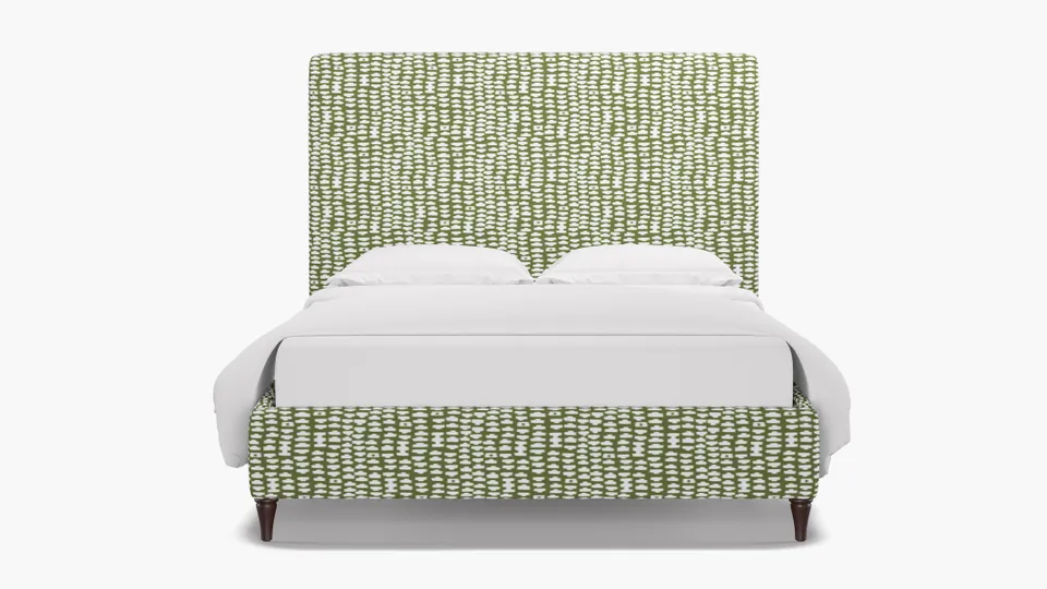 Classic Bed, Olive Odalisque, Espresso Decorative Tapered Leg, Twin