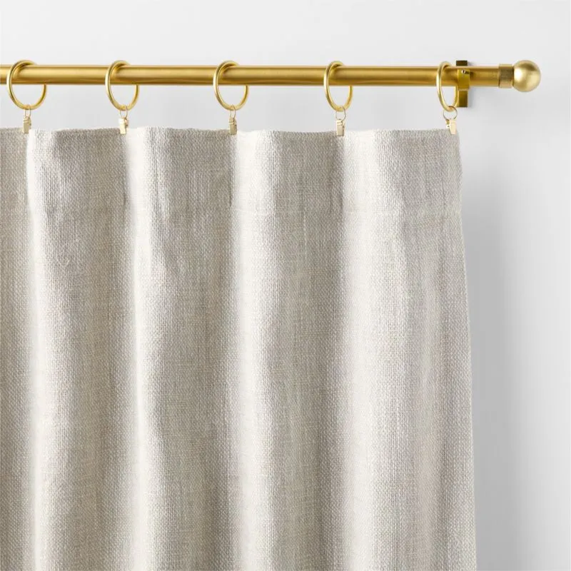 European Linen Textured Natural Window Curtain Panel 48"x108"