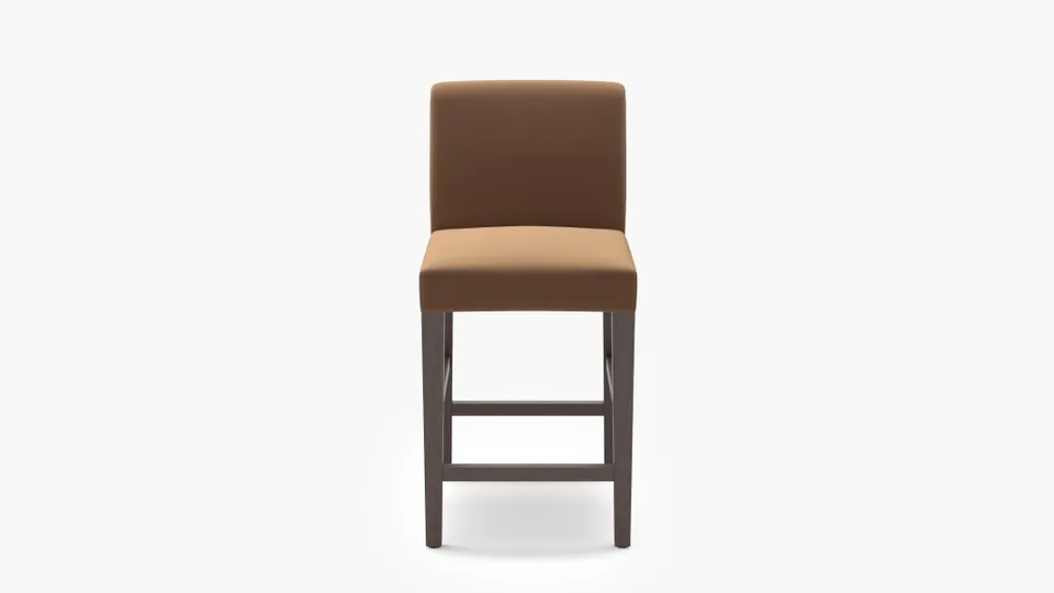 Signature Dining Counter Stool, Fawn Performance Velvet, Espresso Square Tapered Leg