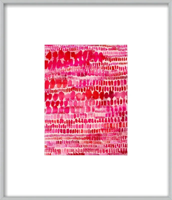Pink and Red Watercolor Patterns Wall Art  by Paula Mills for Artfully Walls