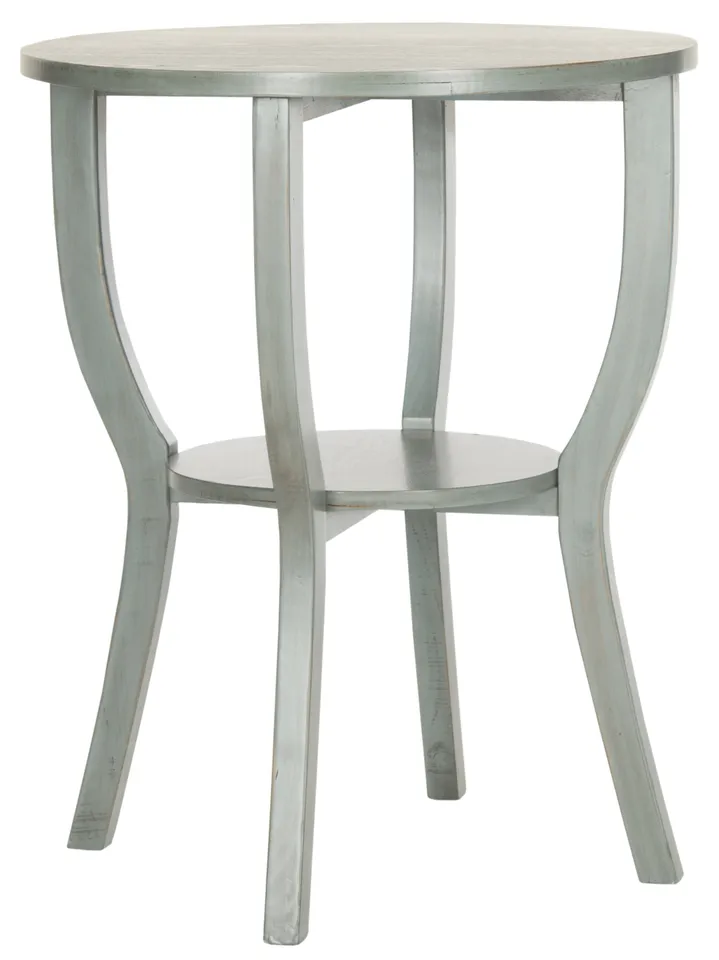 Rhodes Round Pedestal Accent Table - Barn Blue
