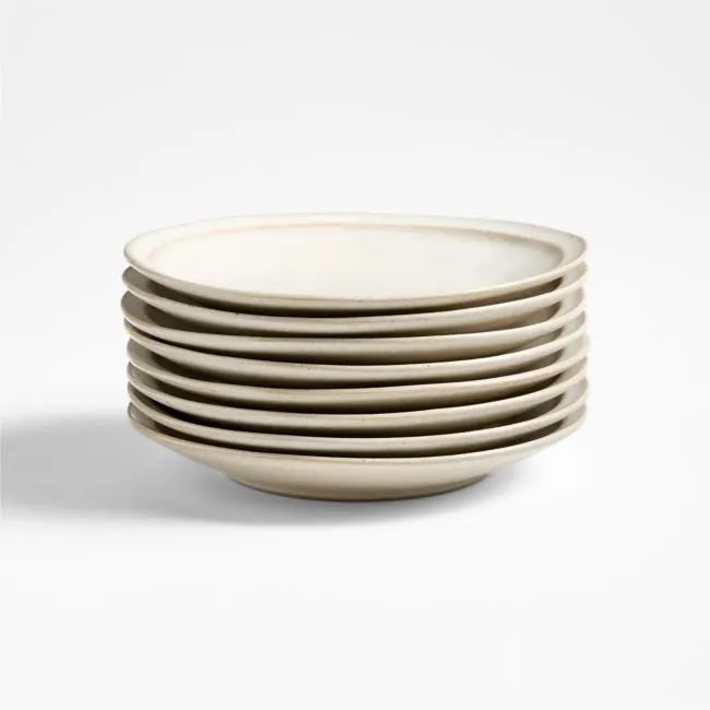 Prairie Natural Recycled Stoneware Salad Plates, Set of 8