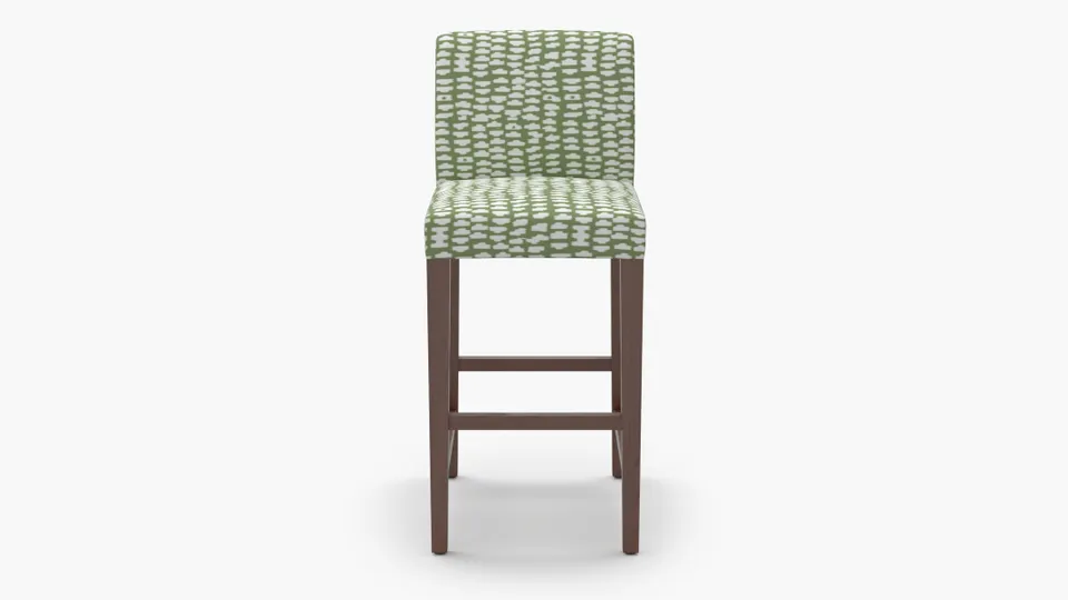 Signature Dining Bar Stool, Olive Odalisque, Walnut Square Tapered Leg