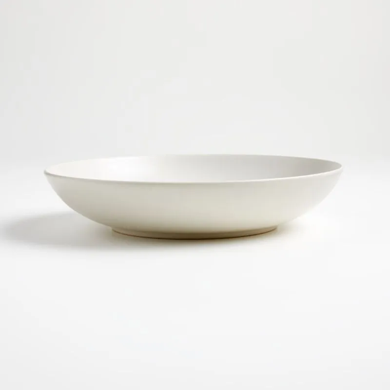 Craft Linen Cream Stoneware Low Bowls, Set of 8