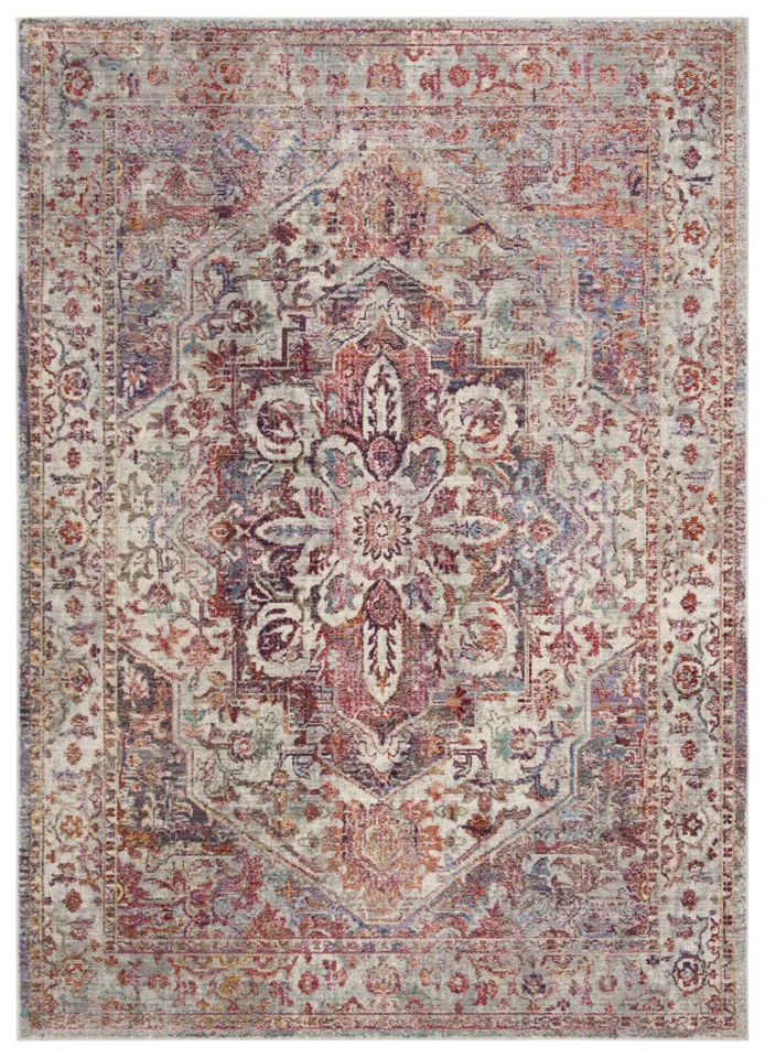 Arlo Home Woven Area Rug, VAL163S, Ivory/Red,  5' 1" X 7' 6"