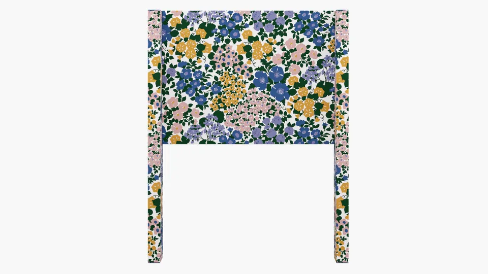 Modern Wingback Headboard, Lavender Million Flowers, Twin