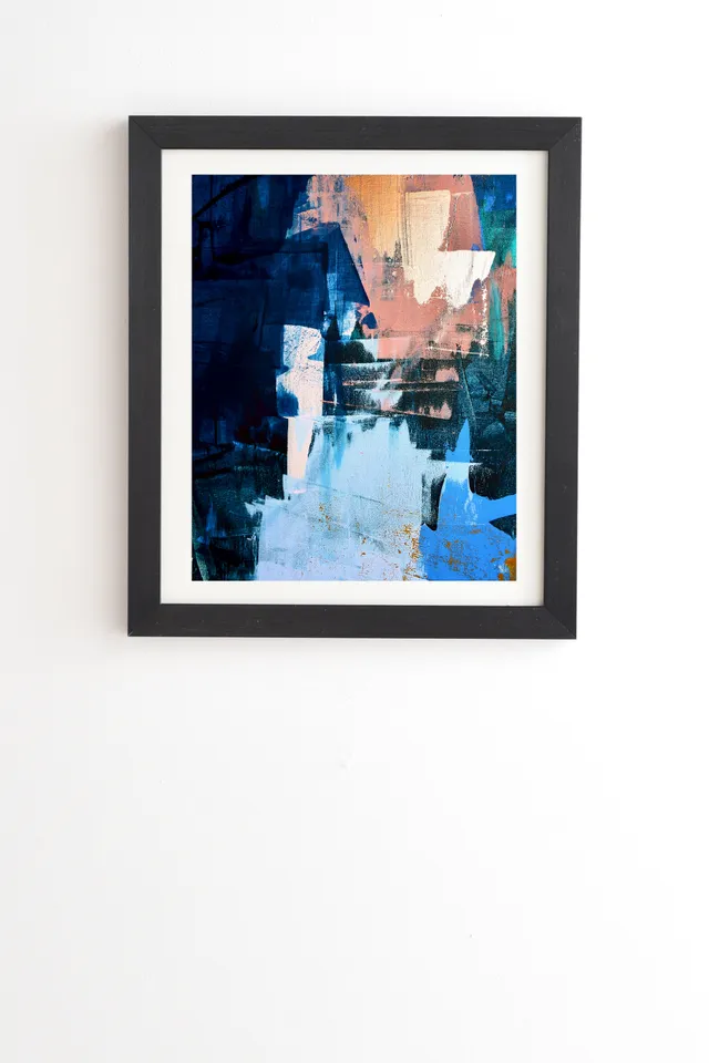 On The Dock A Pretty Abstract by Alyssa Hamilton Art - Framed Wall Art Basic Black 12" x 12"