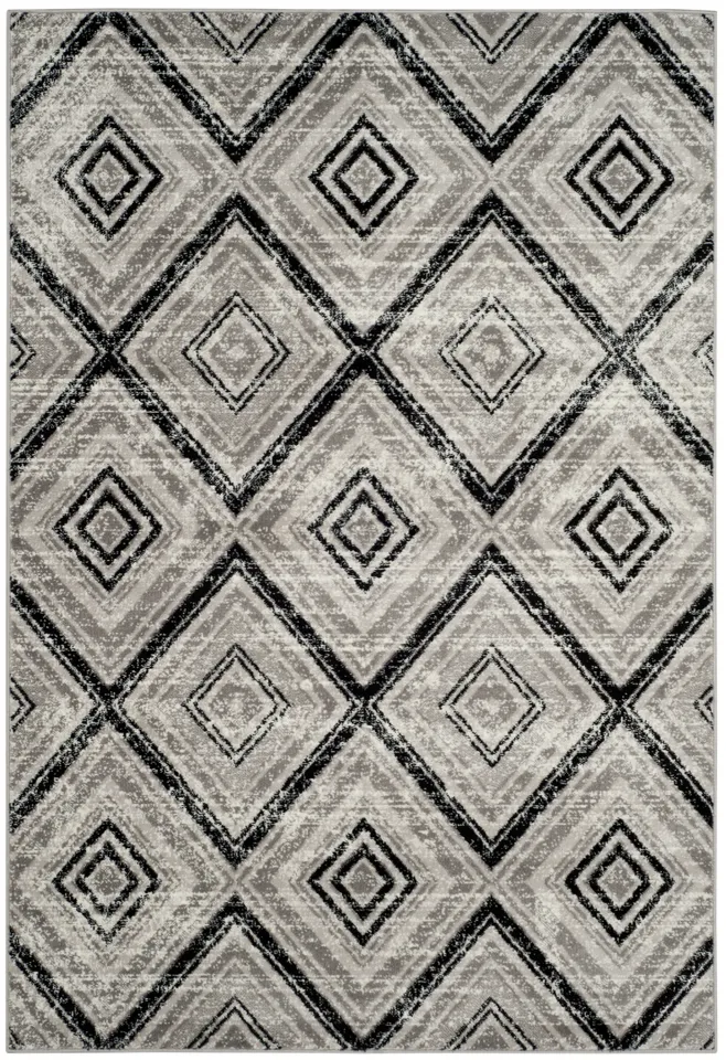 Arlo Home Woven Area Rug, SKY120J, Grey/Black,  4' X 6'