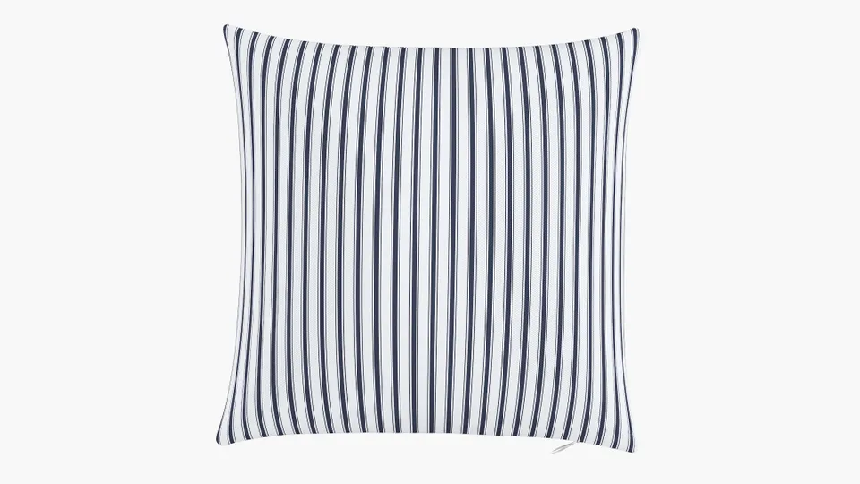Throw Pillow 16", Navy Classic Ticking Stripe, 16" x 16"