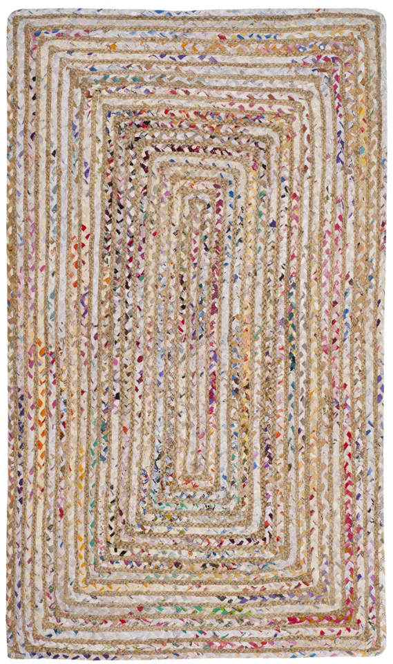 Arlo Home Hand Woven Area Rug, CAP202B, Beige/Multi,  3' X 5'