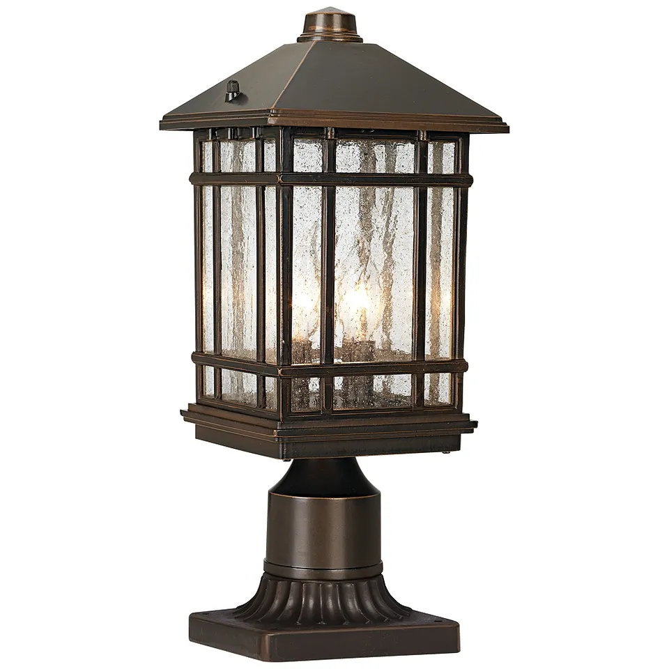 Sierra Craftsman 14" High Bronze Post Light with Pier Mount Adaptor