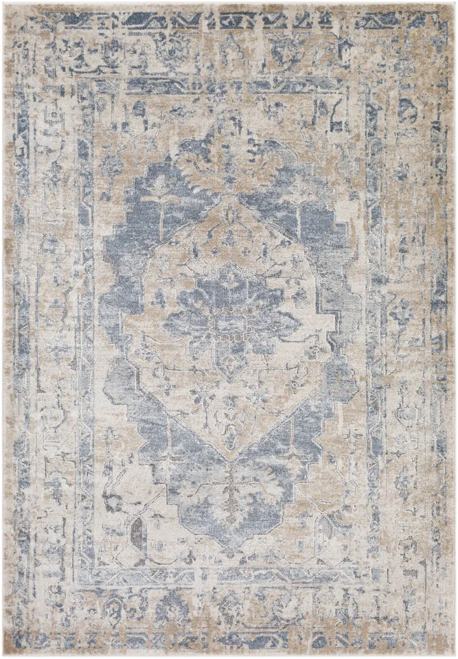 Marvel Blue Indoor 2' x 3' Machine Woven Rug