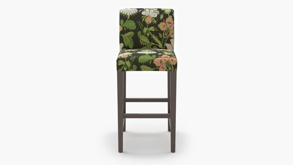 Signature Dining Bar Stool, Coral Onyx Rossetta, Espresso Square Tapered Leg
