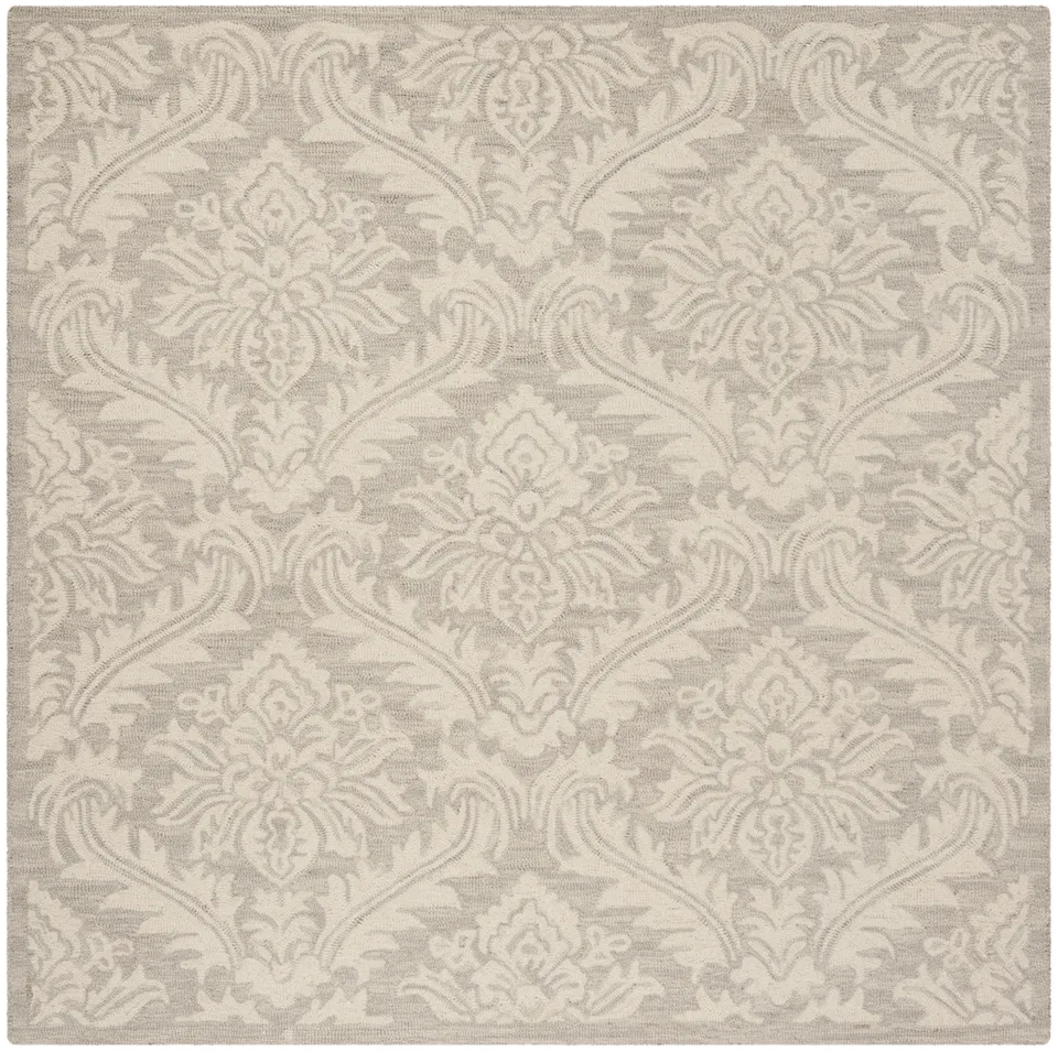 Arlo Home Hand Tufted Area Rug, MLP513G, Silver,  5' X 5' Square