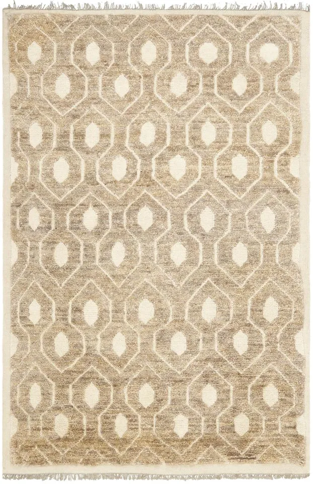 Arlo Home Hand Knotted Area Rug, TGR642A, Ivory/Multi,  5' X 8'
